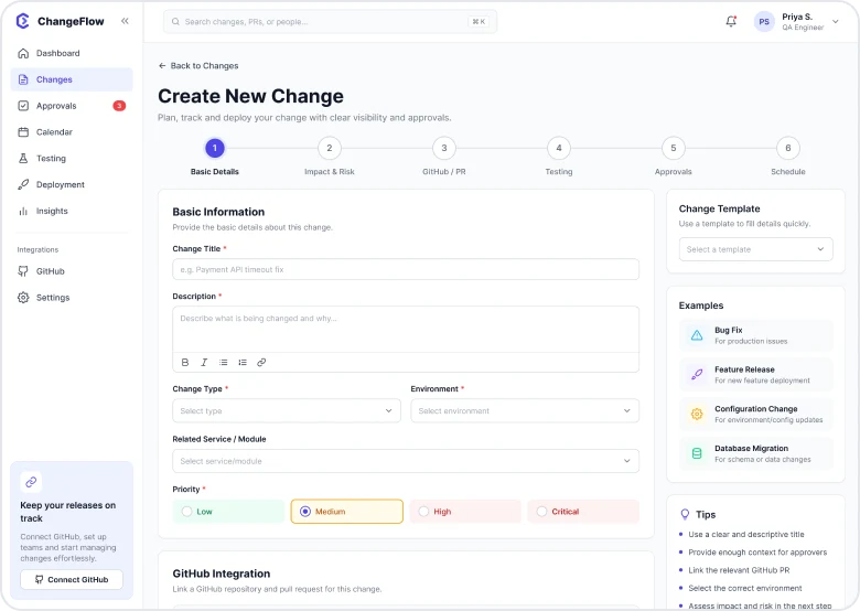 Create stage screen