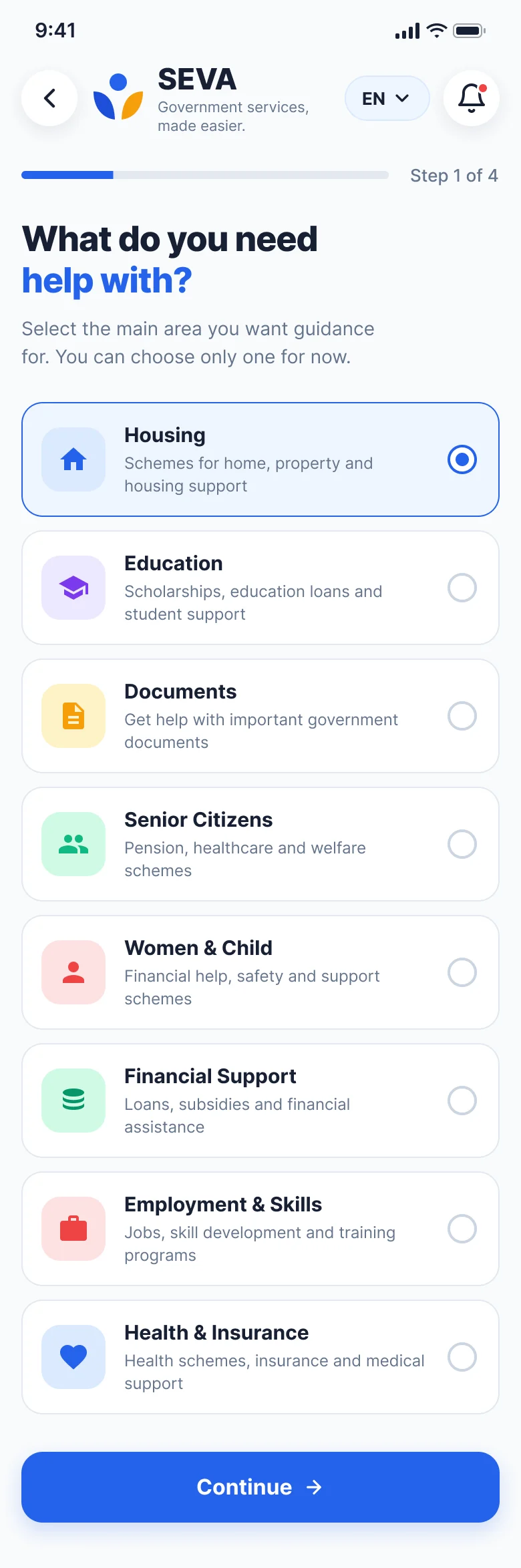 Need selection screen