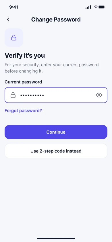 Verify it's you screen